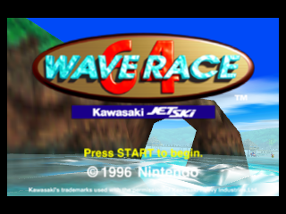 Wave Race 64 title screen for Nintendo 64